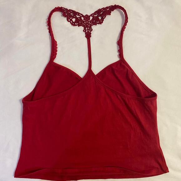 Red Cami tank top with Lace sz large - Picture 6 of 7